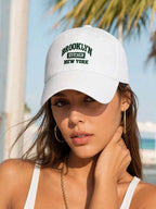Unisex Cotton Baseball Cap with Embroidered Typography for Casual Everyday Streetwear Style