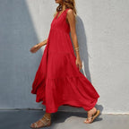 Flowing Tiered Maxi Dress With Relaxed Shape And Soft Movement