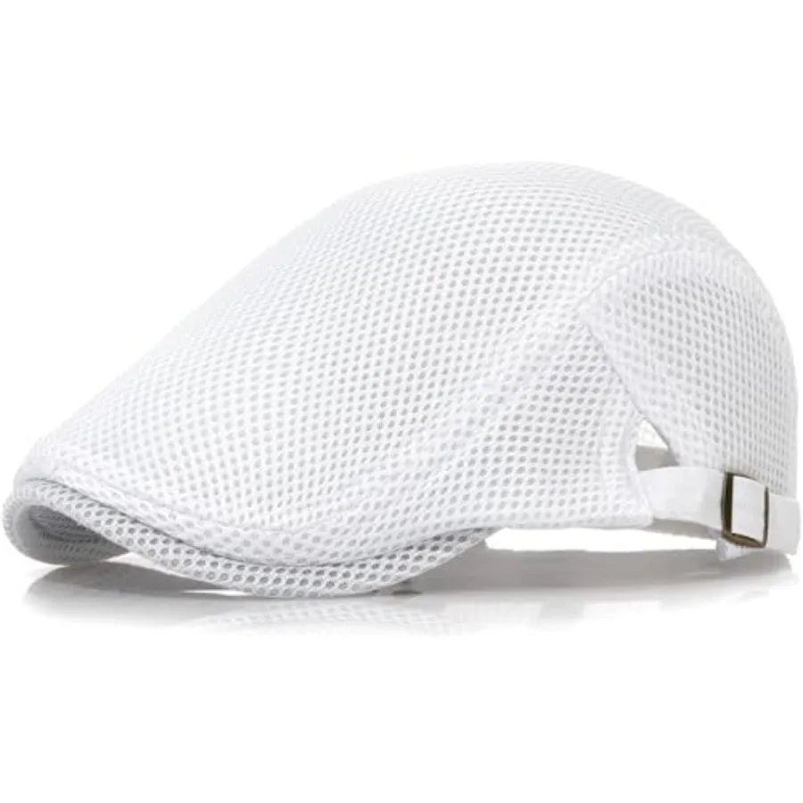 Breathable Mesh Ivy Flat Cap Adjustable Cotton Casual Vintage Driving Streetwear Hat