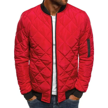 Men's Quilted Bomber Jacket with Lightweight Urban Streetwear Styling