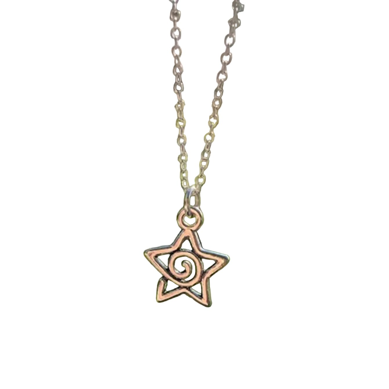 Y2K Swirl Star Pendant Necklace Celestial Alternative Fashion Jewelry