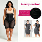 Premium Open-Bust High-Waisted Mid-Thigh Shaper with Lace Trim