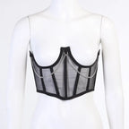 Mesh Underbust Corset Belt with Structured Boning and Sculpted Waist Design