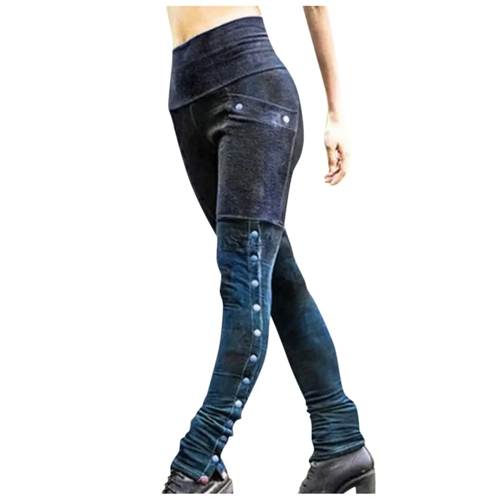 High Waist Rivet Detail Skinny Pants Alternative Fashion Streetwear Bottoms