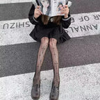Floral Lace Fishnet Pantyhose High Waist Alternative Fashion Patterned Tights
