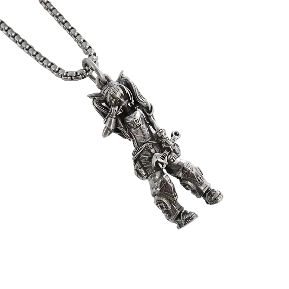 Gothic Figure Pendant Necklace with Dark Fantasy Alternative Statement Styling