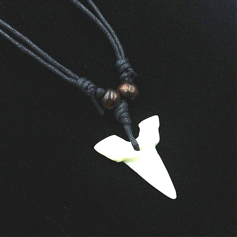 Shark Tooth Pendant Necklace Tribal Alternative Statement Fashion Jewelry