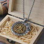 Ouroboros Tree Symbol Pendant Necklace with Mystical Alternative Statement Design