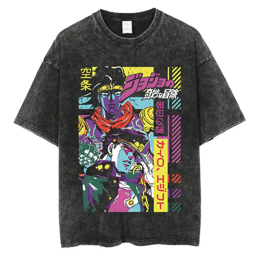 Retro Anime Goth Poster Art Oversized Japanese Streetwear T-Shirt