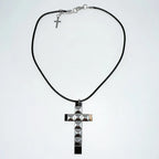 Studded Cross Pendant Necklace for Punk Grunge and Alternative Fashion Styling