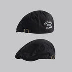 Retro Inspired Adjustable Newsboy Cap with Embroidered Detail for Casual Streetwear Fashion