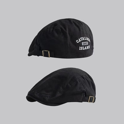 Retro Inspired Adjustable Newsboy Cap with Embroidered Detail for Casual Streetwear Fashion