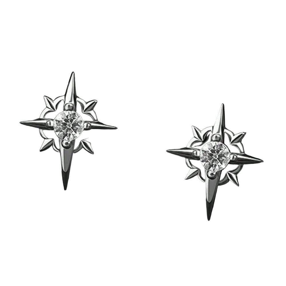 Celestial Star Stud Earrings With Alternative Gothic Statement Sparkle Design