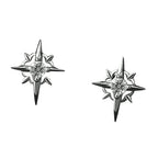 Celestial Star Stud Earrings With Alternative Gothic Statement Sparkle Design
