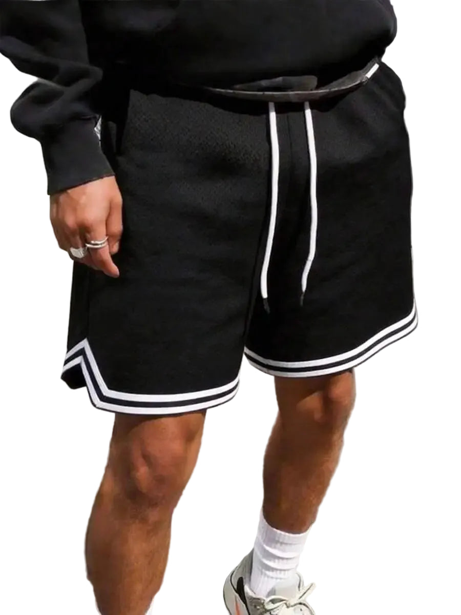 Men's Loose Fit Mesh Basketball Shorts with Elastic Waist and Athletic Everyday Comfort