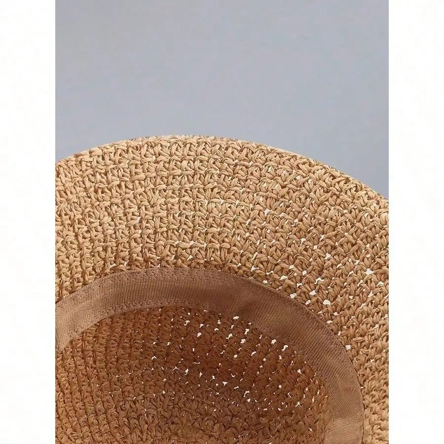 Women's Woven Bucket Sun Hat with Textured Design for Casual Beach and Vacation Wear