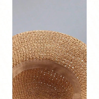 Women's Woven Bucket Sun Hat with Textured Design for Casual Beach and Vacation Wear