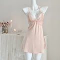 Elegant White Halter-Neck Slip Dress with Sheer Lace Bodice