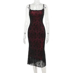 Elegant Lace Gothic Maxi Dress with Dark Romantic Alternative Styling