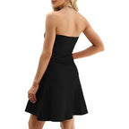 Strapless Flared Mini Dress With Structured Bodice And Skater Silhouette