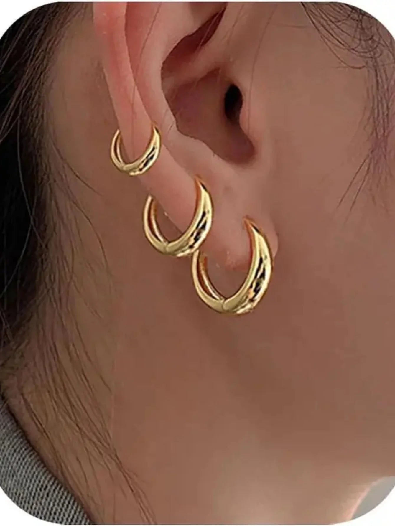 Minimalist Huggie Hoop Earring Set Alternative Everyday Fashion Jewelry