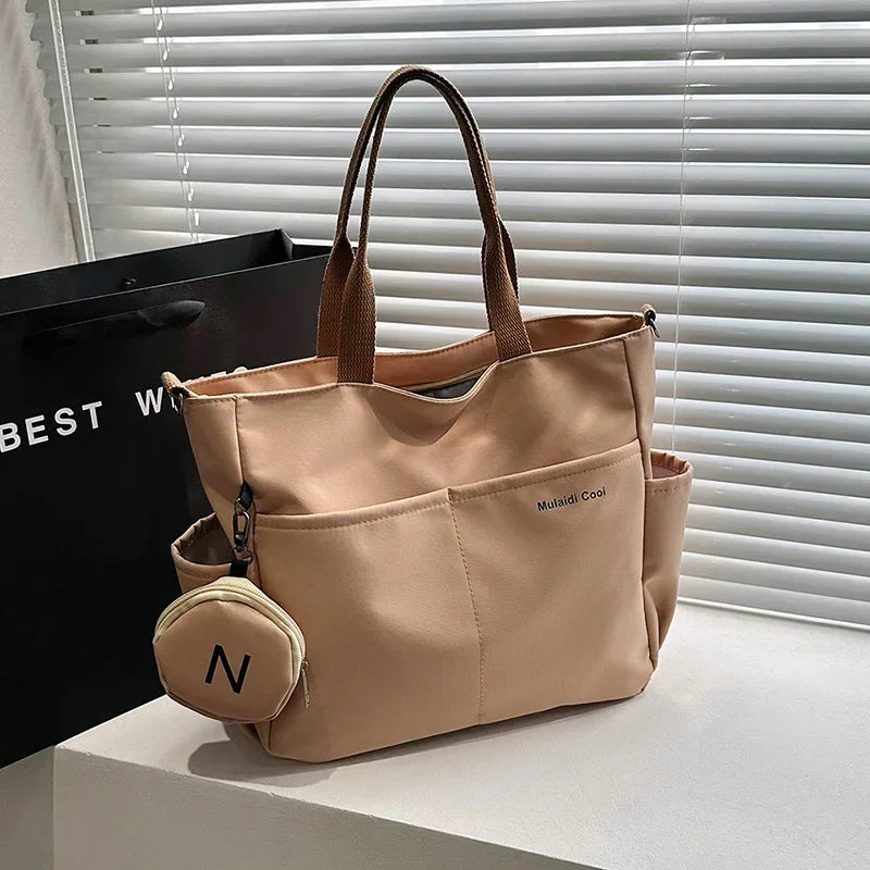 Structured Canvas Tote Messenger Bag with Large Capacity Everyday Design
