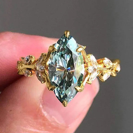 Dark Feminine Marquise Crystal Statement Ring with Elegant Vintage Inspired Silhouette
