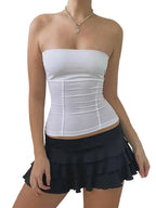 Strapless Corset Crop Top with Structured Fit Contemporary Streetwear Style