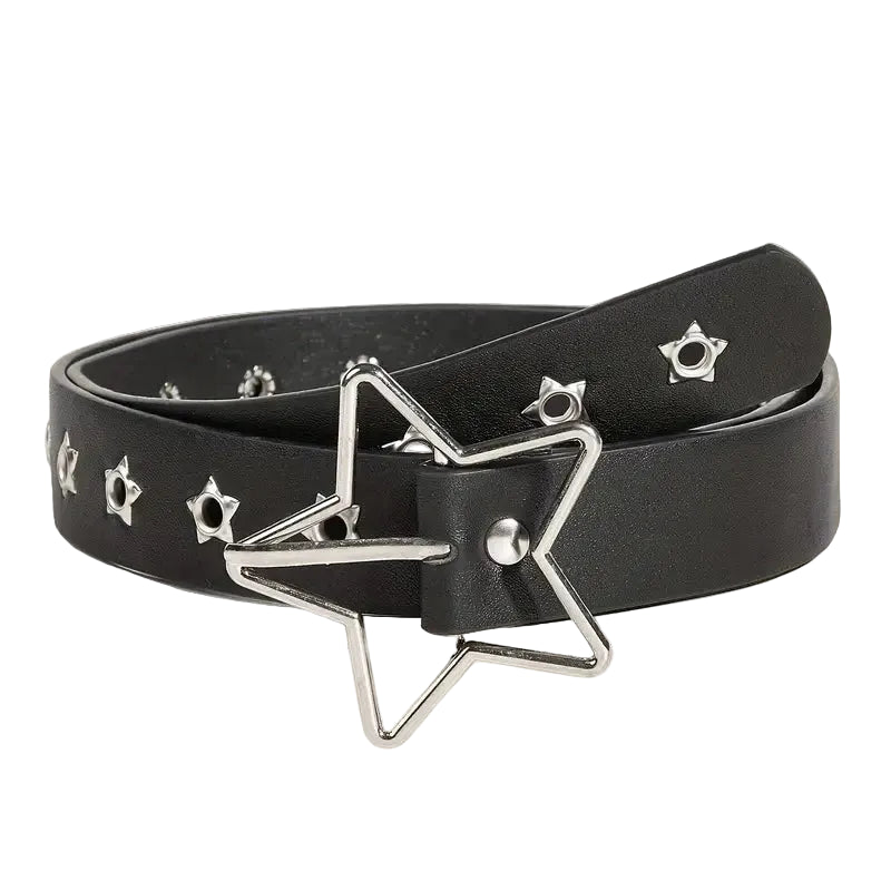 Star Eyelet Rivet Waist Belt for Gothic Punk Y2K Fashion Looks