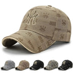 Unisex Embroidered Cotton Baseball Cap with Vintage Inspired Design for Everyday Casual Wear
