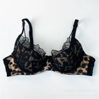 Bold Leopard Print and Black Lace Underwire Lingerie Set