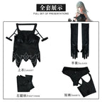 Fierce Glossy Black Cutout Bodysuit with Asymmetrical Leg Accents and Gloves