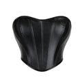 Strapless Faux Leather Corset Top with Structured Paneling and Sculpted Fit