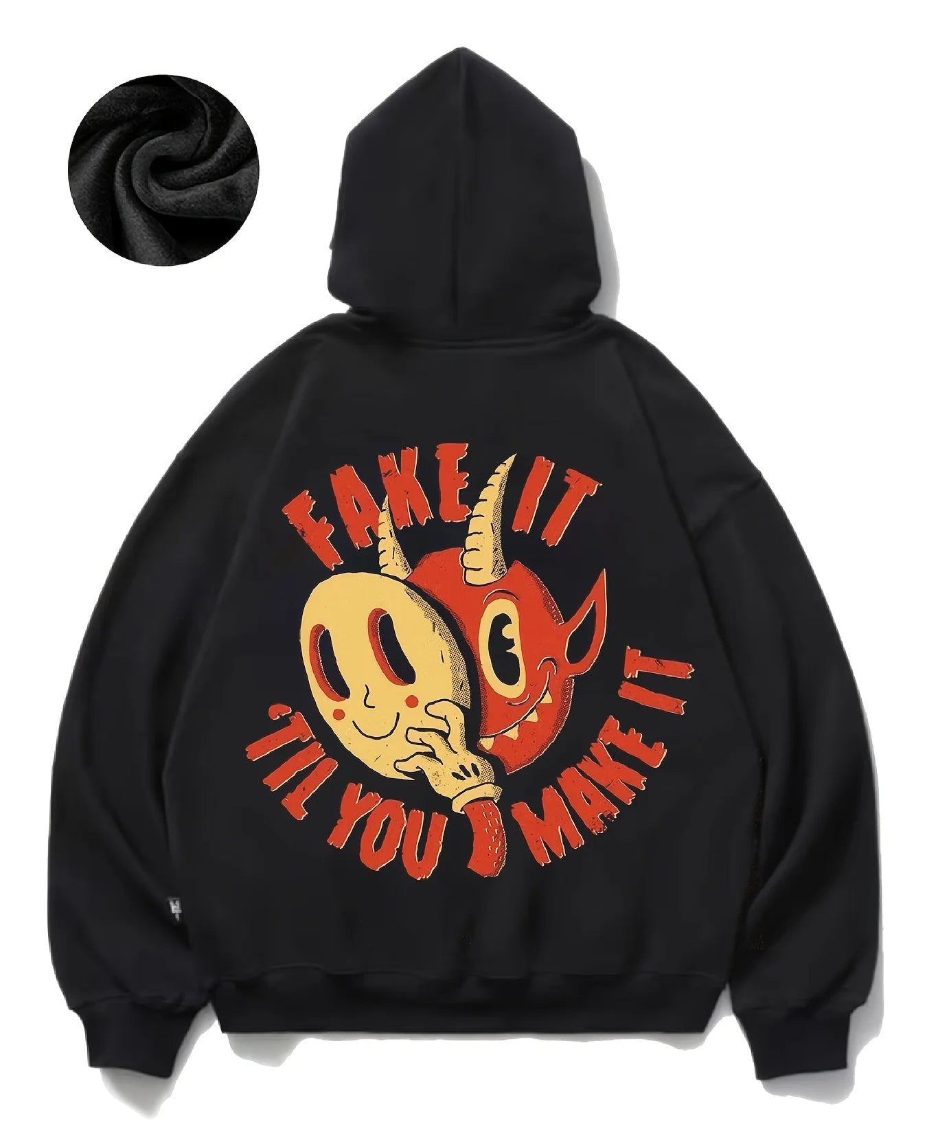 Retro Anime Streetwear Hoodie With Smiley Graphic Design