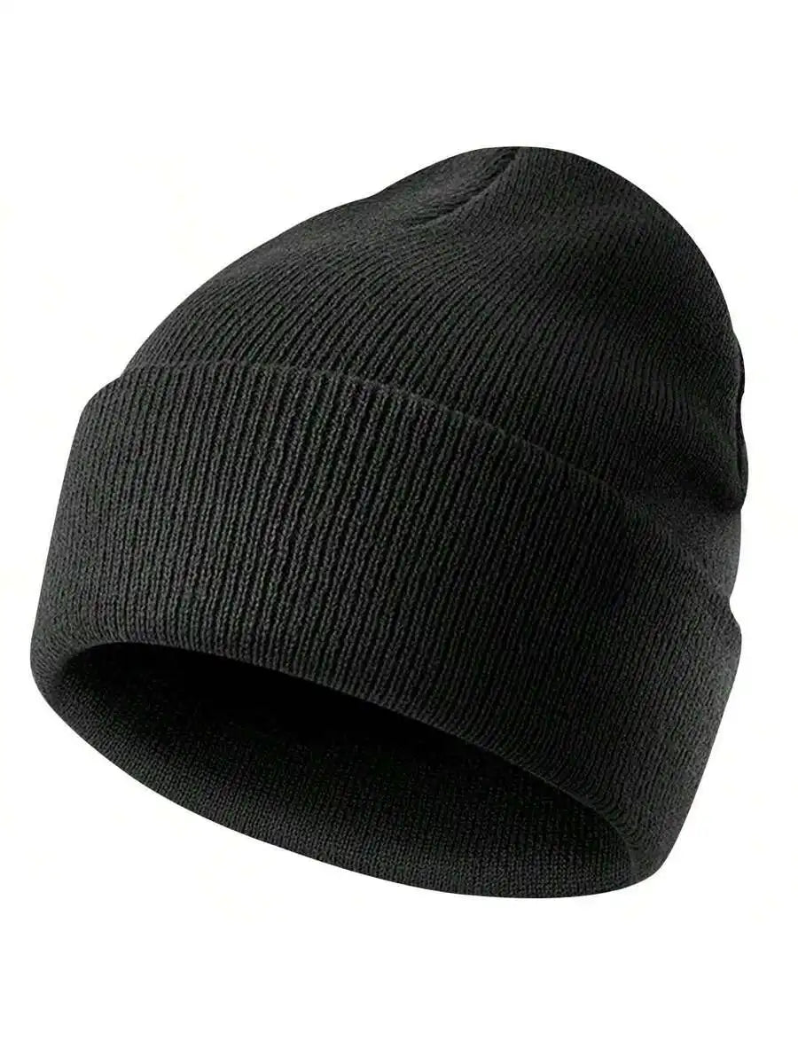 Double Layer Acrylic Cuffed Knit Beanie for Everyday Winter Streetwear Casual Cold Weather Comfort