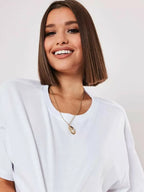 Women's Relaxed Cropped T-Shirt for Minimalist Casual Streetwear Everyday Comfort and Layered Style
