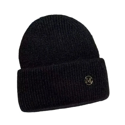 Soft Knit Slouchy Winter Beanie with Plush Trim for Casual Everyday Streetwear Fashion Style