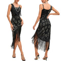 1920s-Inspired Embellished Flapper Dress with Fringed Asymmetrical Hem