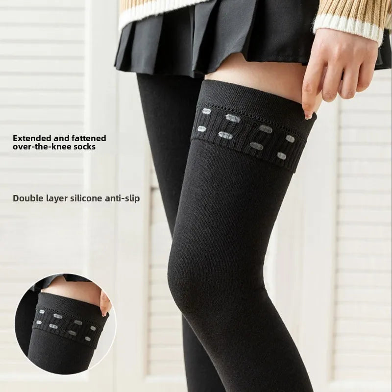 Extra Long Over-the-Knee Cotton Socks with Soft Stretch Knit and Stay-Up Design