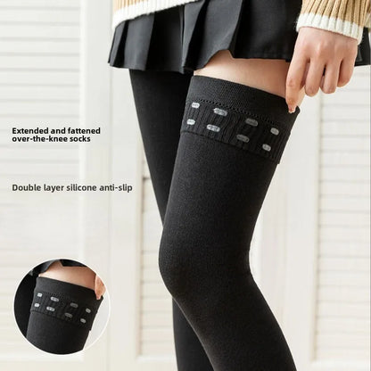 Extra Long Over-the-Knee Cotton Socks with Soft Stretch Knit and Stay-Up Design
