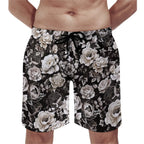 Matching Tropical Floral Couple's Swimwear Set with Halter Bikini and Board Shorts