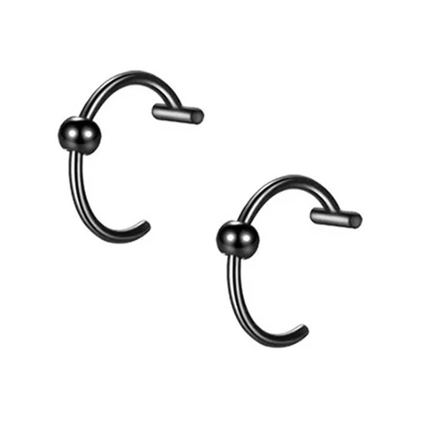 Punk Clip On Lip and Nose Ring Set for Alternative Looks