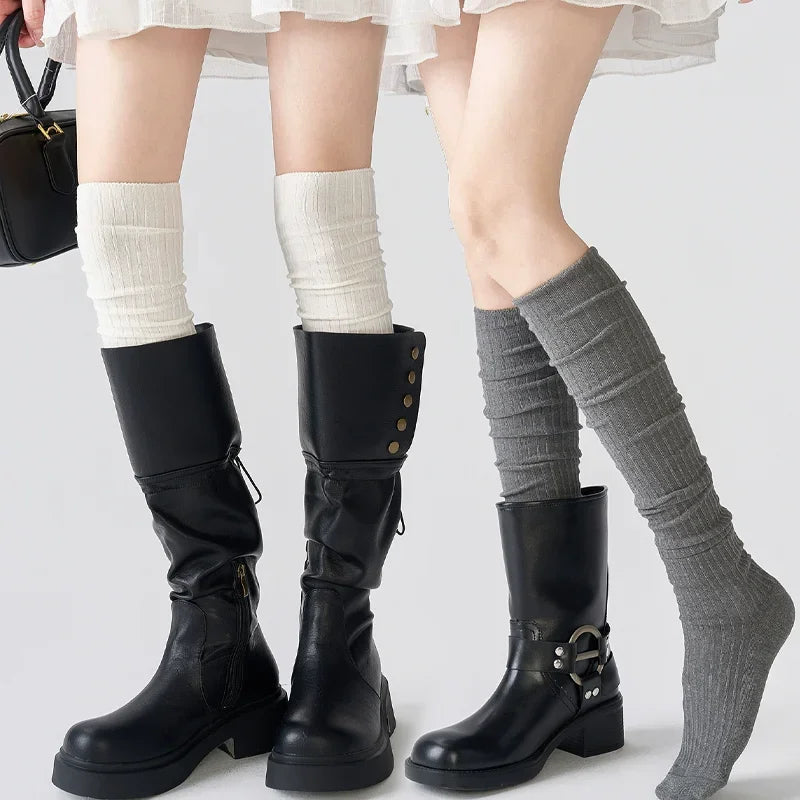 Ribbed Knee High Socks with Soft Stretch Knit for Everyday Casual Fashion Styling