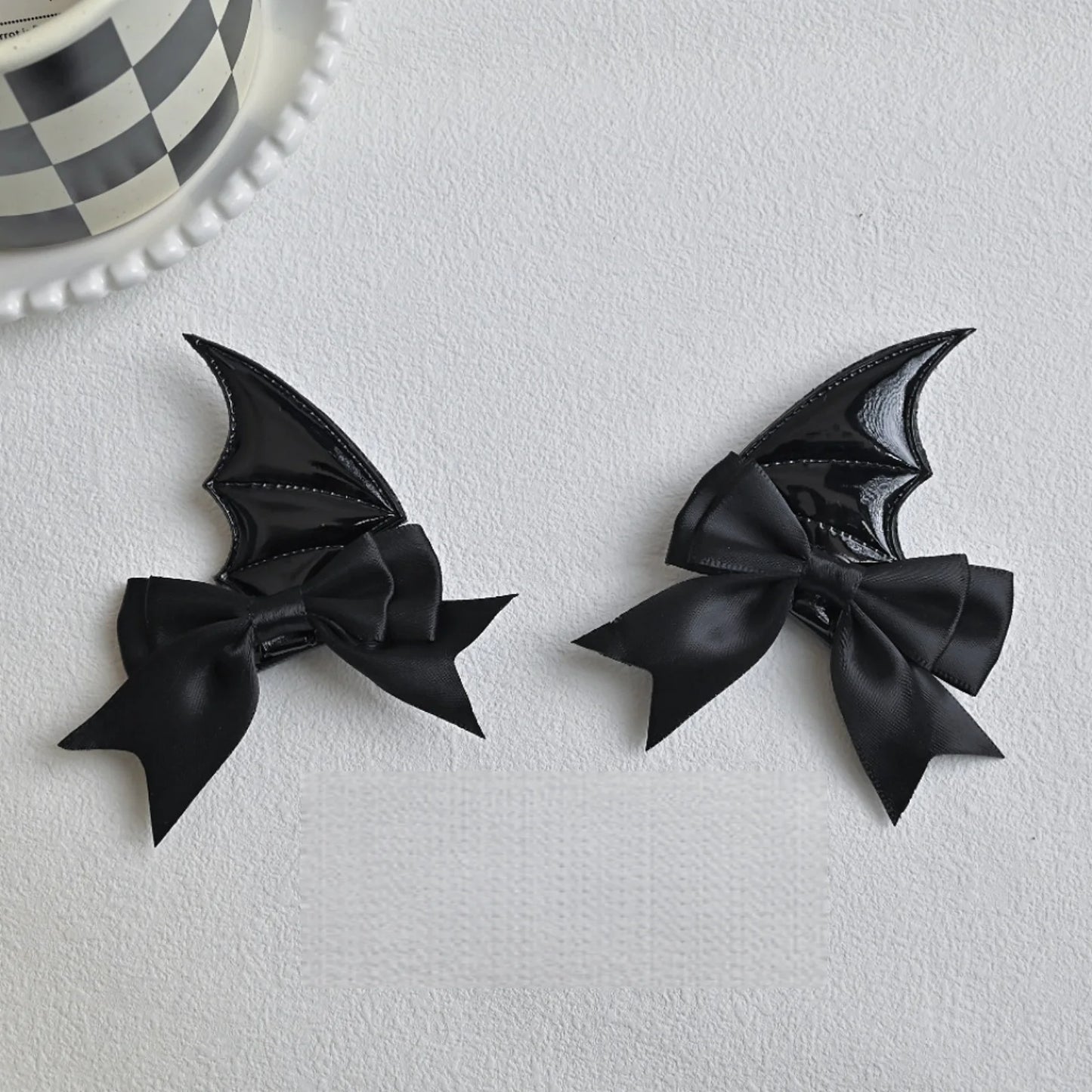 Devil Horn Bow Hair Clip Set Gothic Alternative Statement Accessories