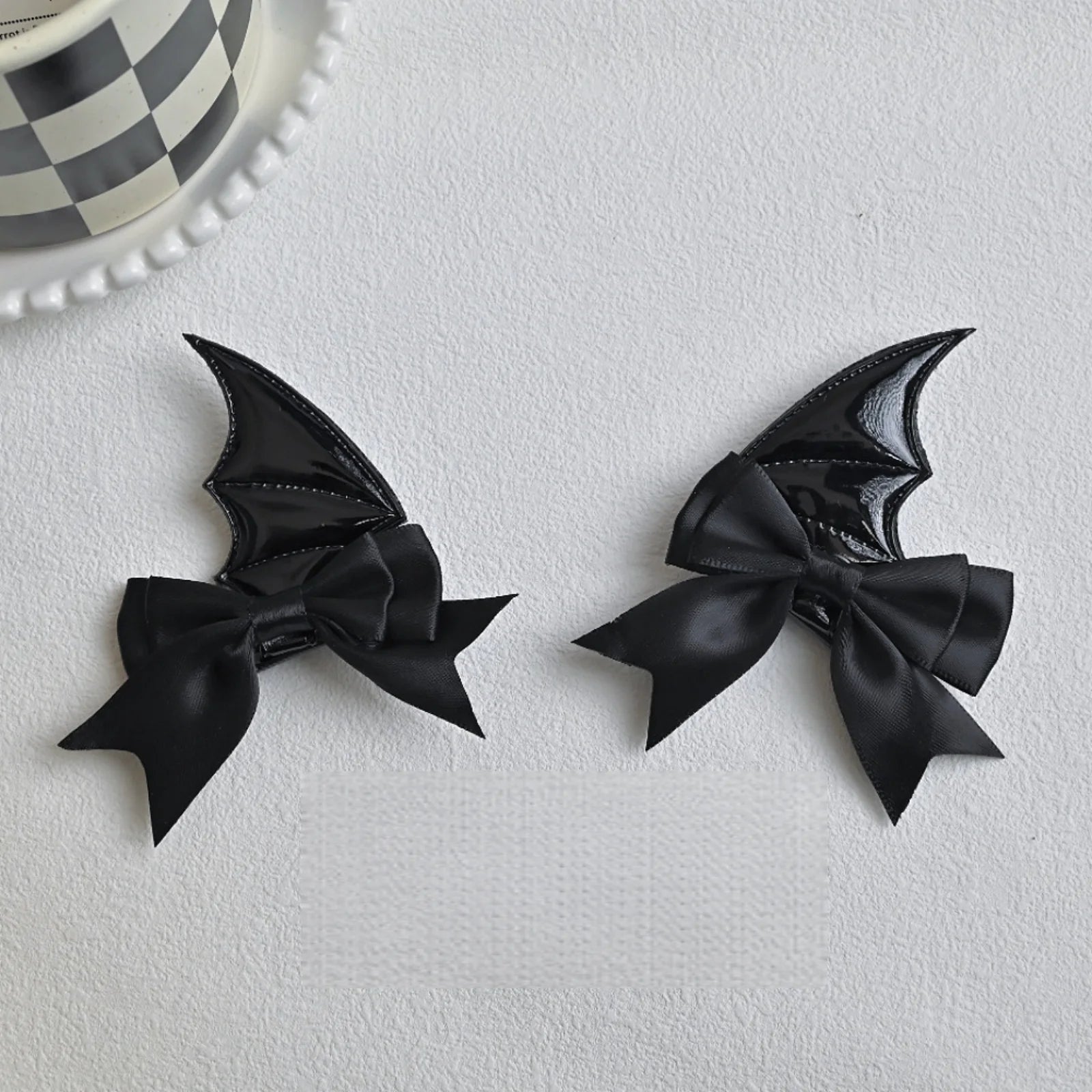Devil Horn Bow Hair Clip Set Gothic Alternative Statement Accessories