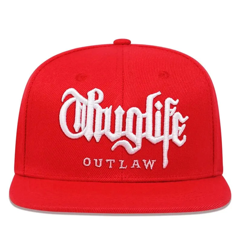 Embroidered Flat Brim Snapback Cap Adjustable Hip Hop Streetwear Baseball Hat