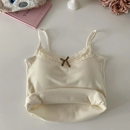 Minimalist Spaghetti Strap Knit Tank Top with Low Back Slim Everyday Fit