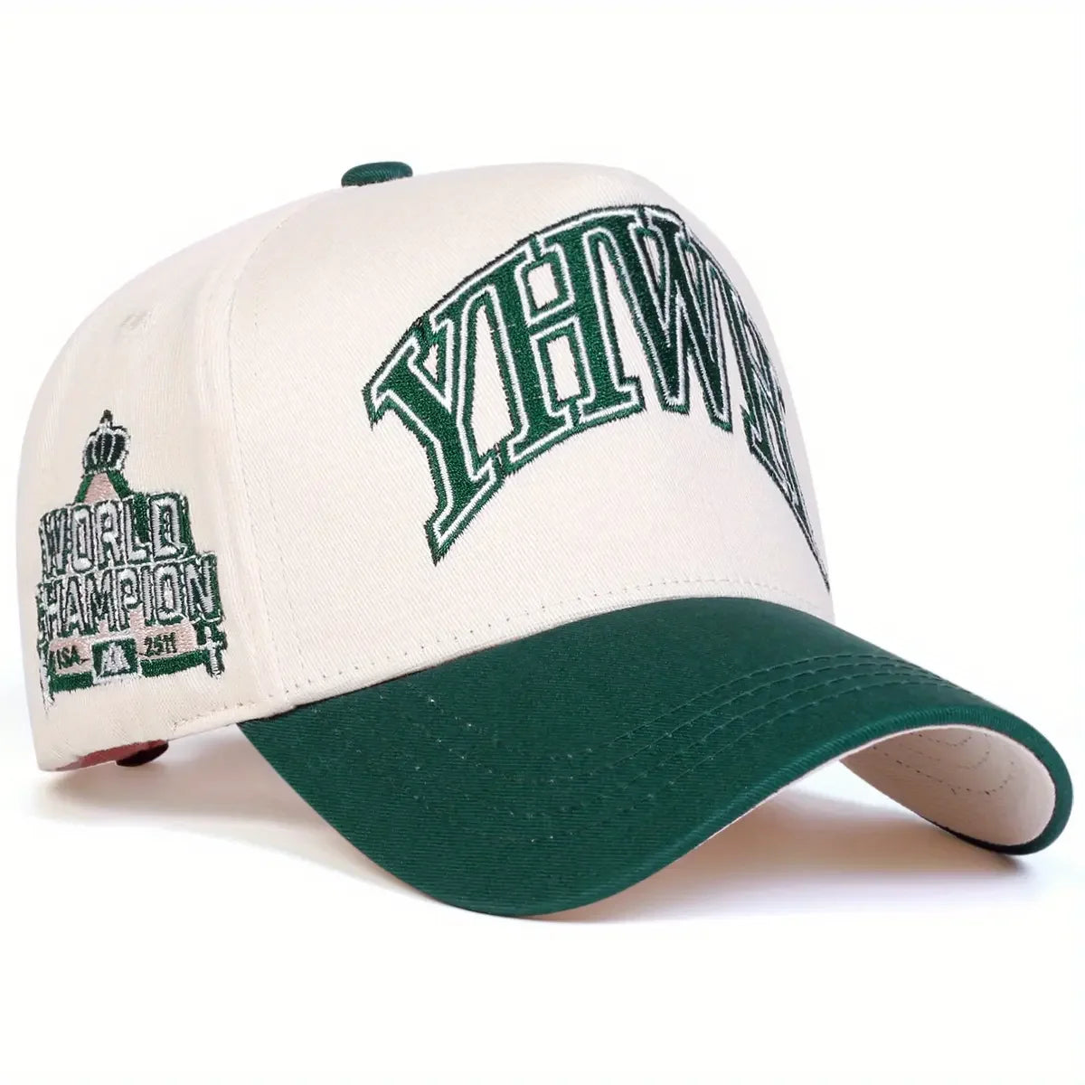 Embroidered Two-Tone Adjustable Baseball Cap with Curved Brim for Modern Streetwear Fashion
