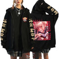 Anime Manga Zip Hoodie With Oversized Streetwear Character Artwork Design