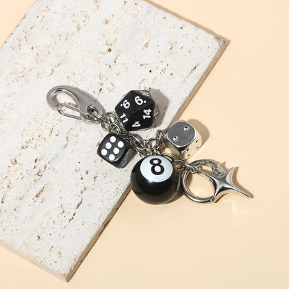 Y2K Dice Charm Keychain Alternative Streetwear Bag Accessory